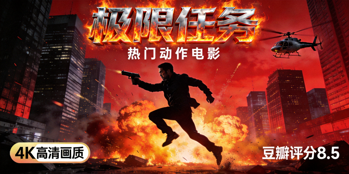 热门动作电影《极限任务》海报 - 4K高清画质，豆瓣评分8.5